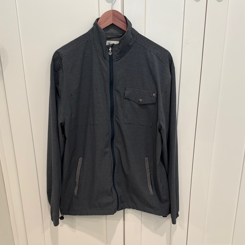 Men's Linksoul Dark Gray/Blue striped Zip-Up Jacket